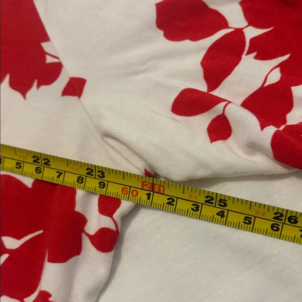 Talbots White & Red Boat Neck Floral Rayon Blend Top SZ 2X plus size work wear - Picture 5 of 11